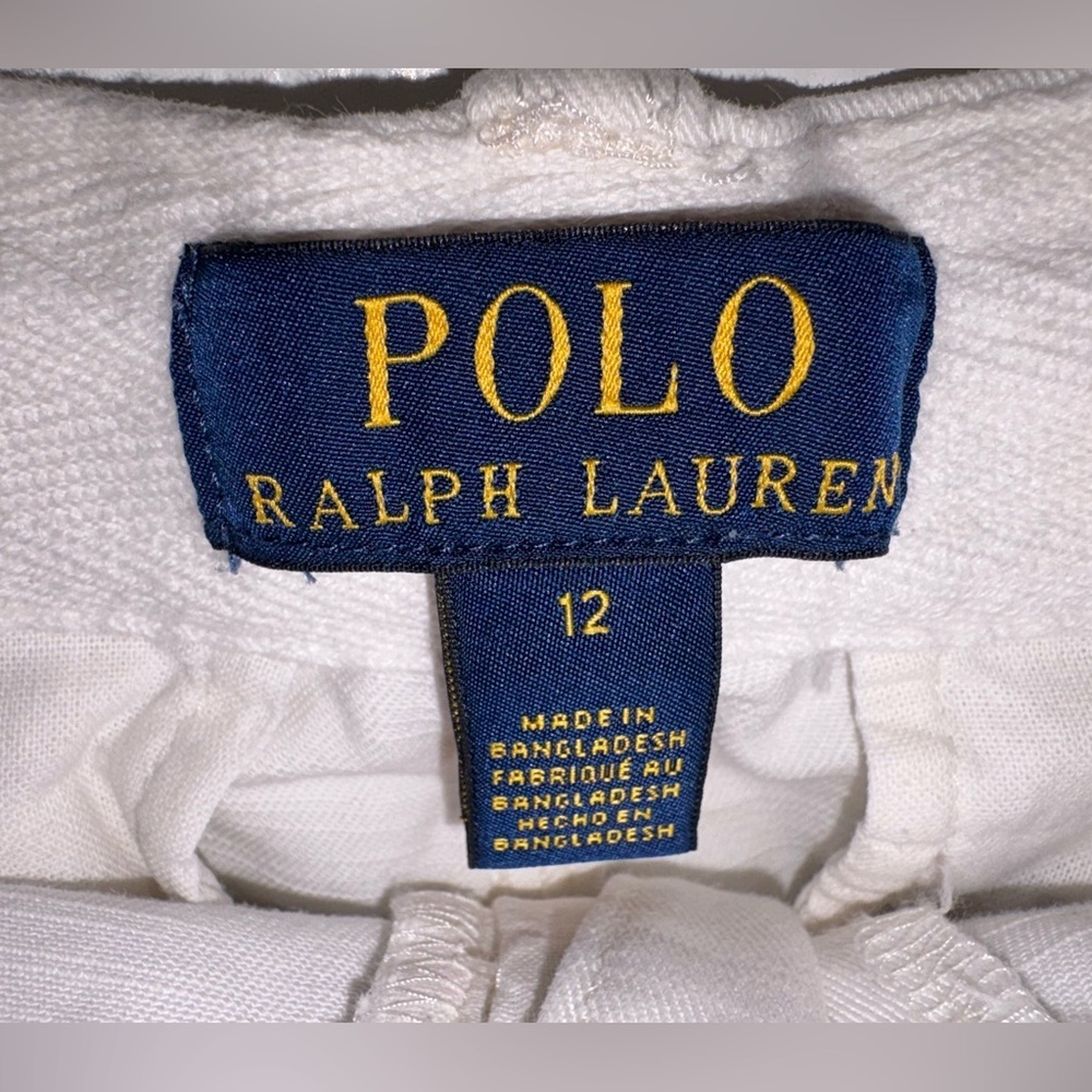 Polo Ralph Lauren Girls White Chino Shorts Size 12 Classic Preppy - Picture 3 of 4